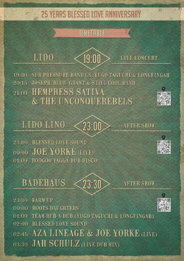 25 Years Blessed Love Anniversary - Timetable