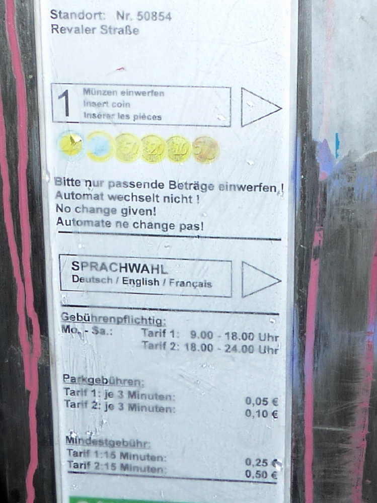 Parkautomat - Revaler Stra&szlig;e