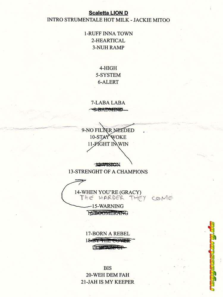 Lion D & Roots Collective - COB Special 2025 - Setlist