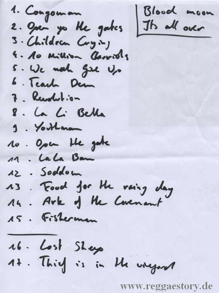 The Congos & Pura Vida - Setlist - HKW Berlin 2019