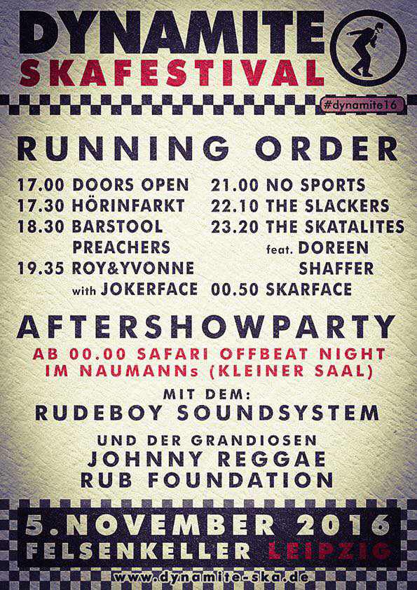 Dynamite Ska 2016 - Running Order