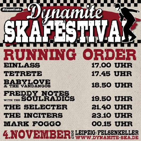 Dynamite Ska 2016 - Running Order