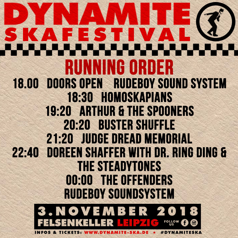Dynamite Ska 2018 - Running Order