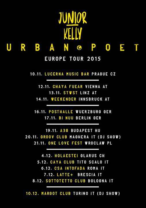 Junior Kelly - European Tour - November + Dezember