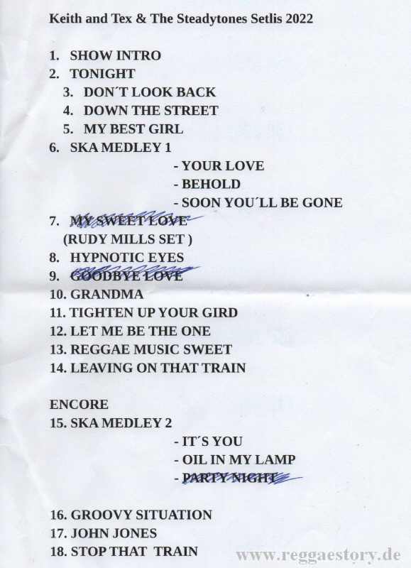 Keit & Tex - Setlist - 2022