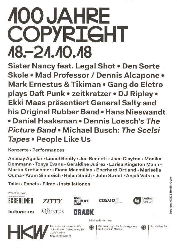 100 Jahre Cpyright - Performances