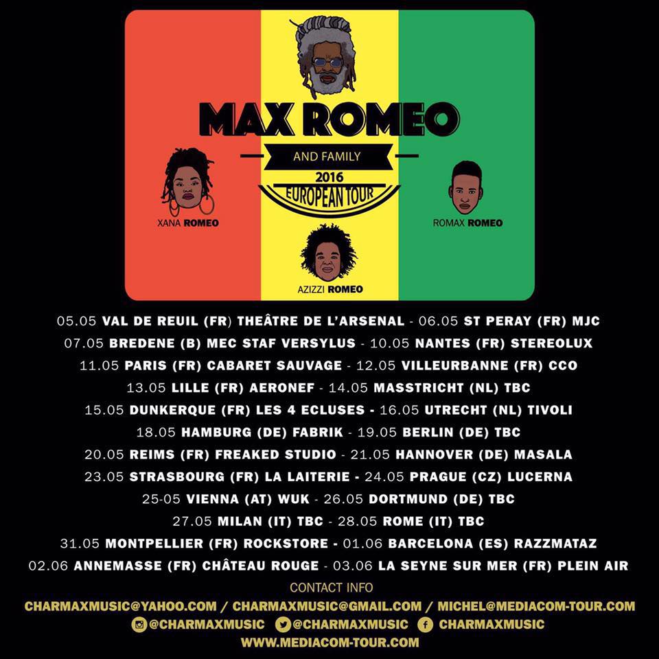 Max Romeo European Tour 2016