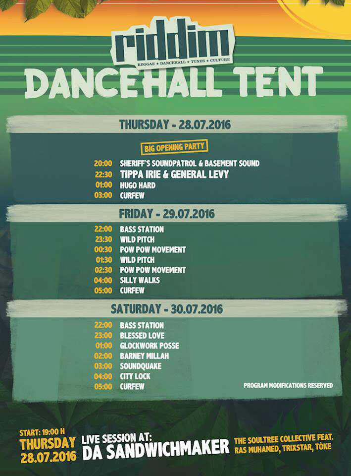 Running Order Dancehall Tent