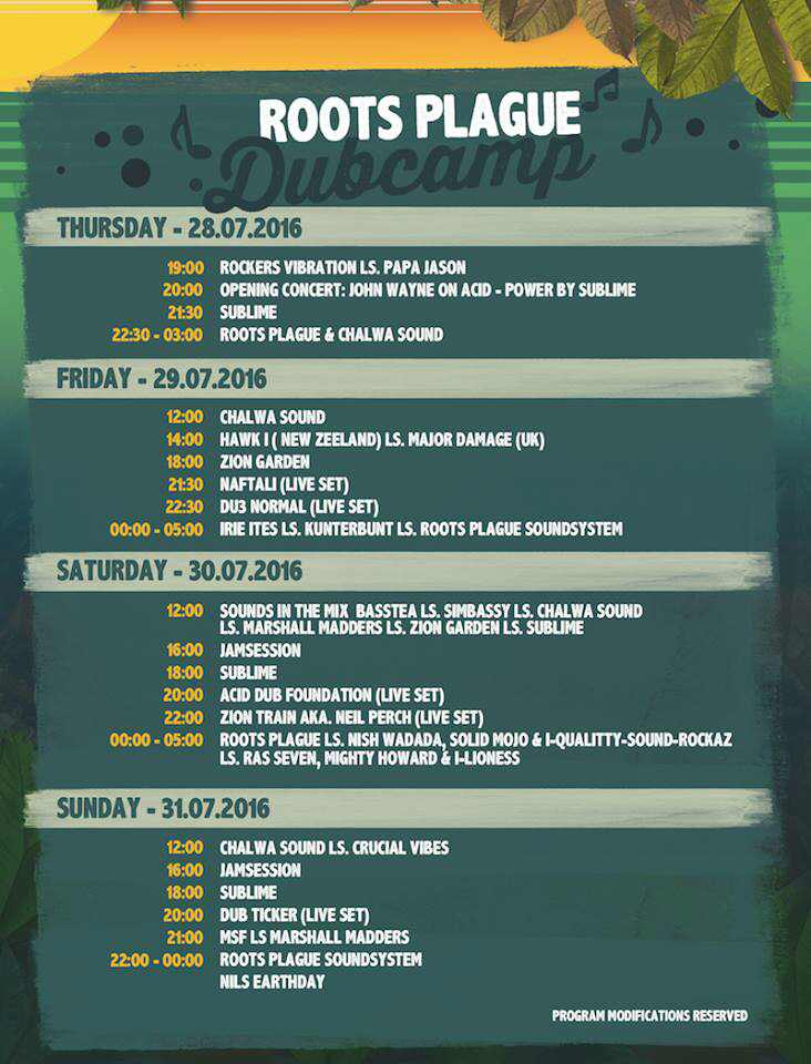 Running Order Dubcamp