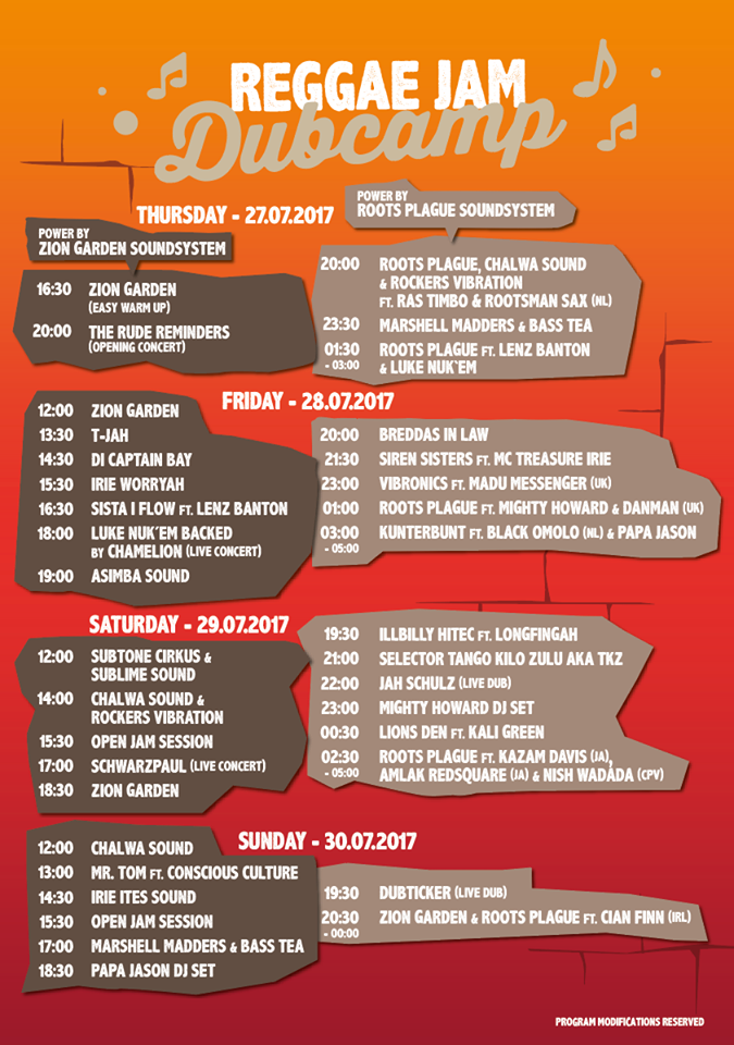 Running Order Dubcamp