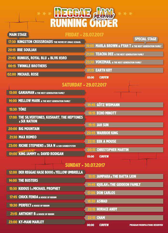 Running Order 2017