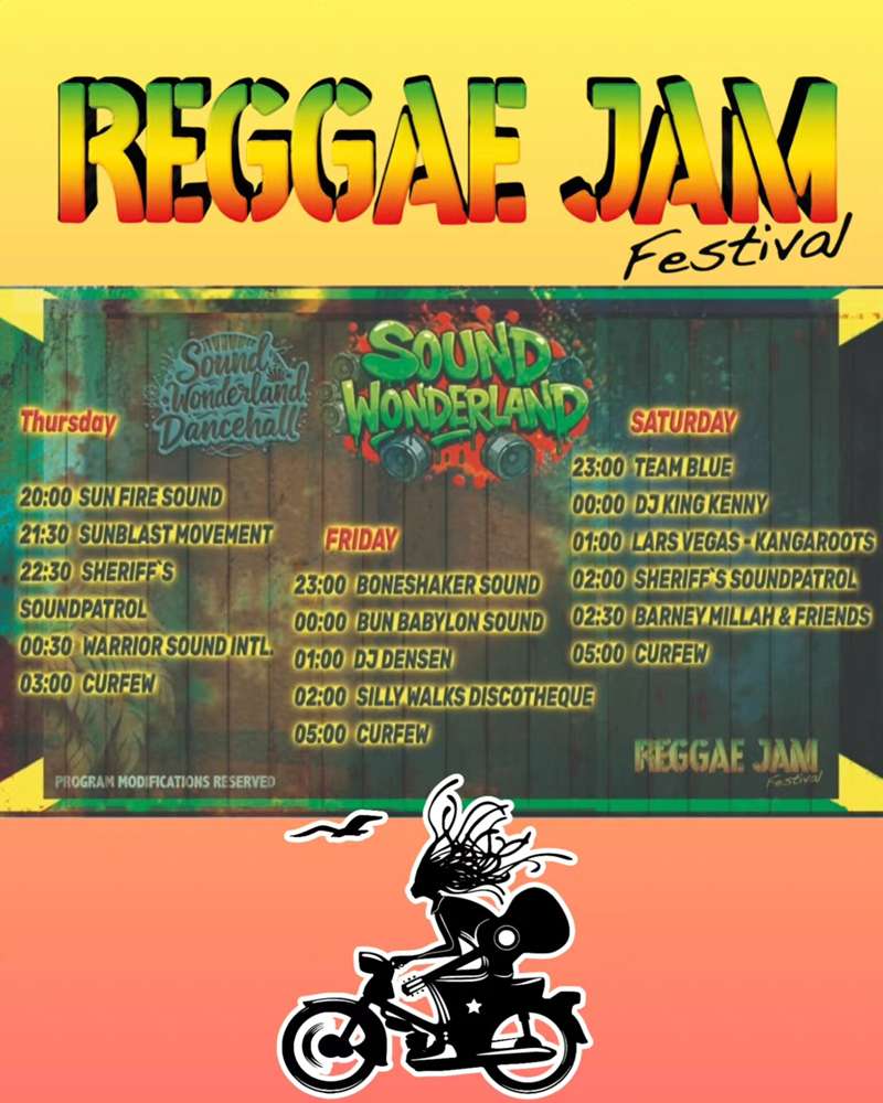 Reggae Jam 2025 - Sound Wonderland - Running Order