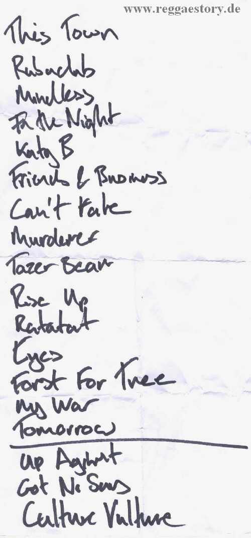 The Skints - Setlist