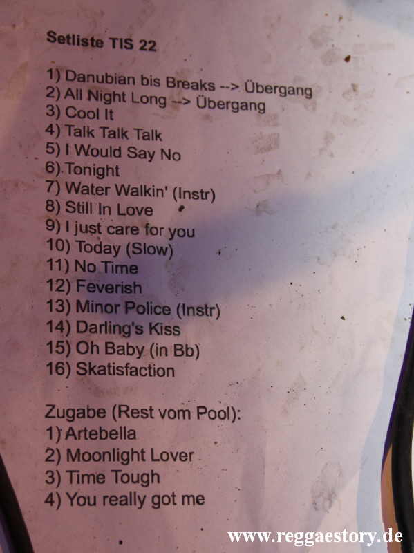 The Rocksteady Conspiracy - Setlist