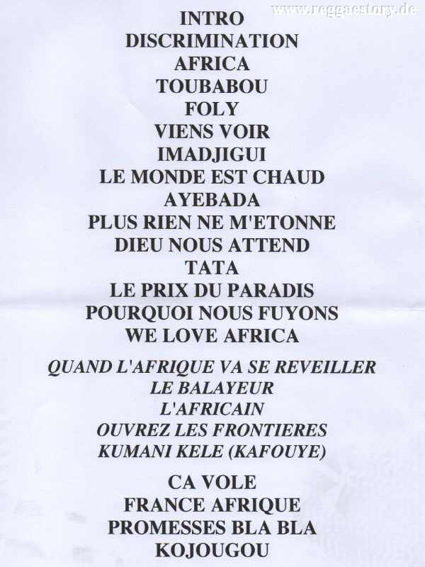 Tiken Jah Fakoly - Setlist - Berlin 2019