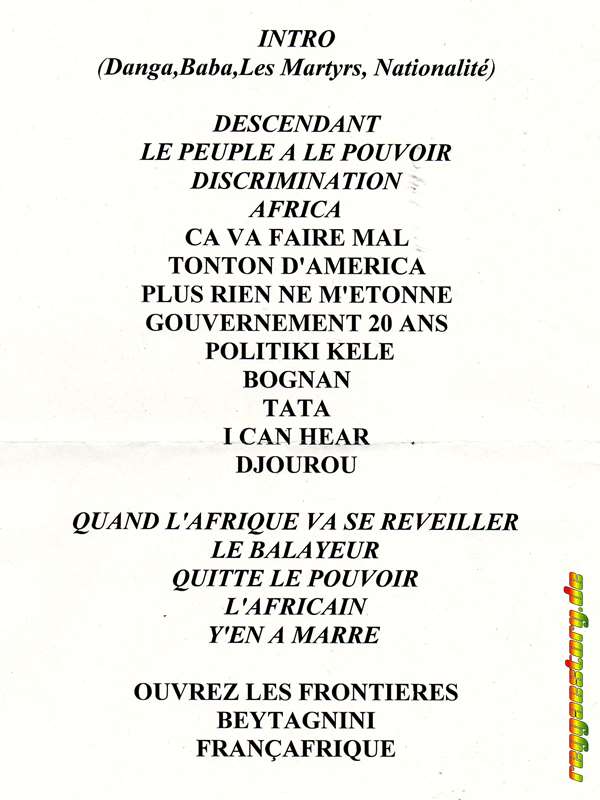 Setlist @ Tiken Jah Fakoly - Berlin - 2025