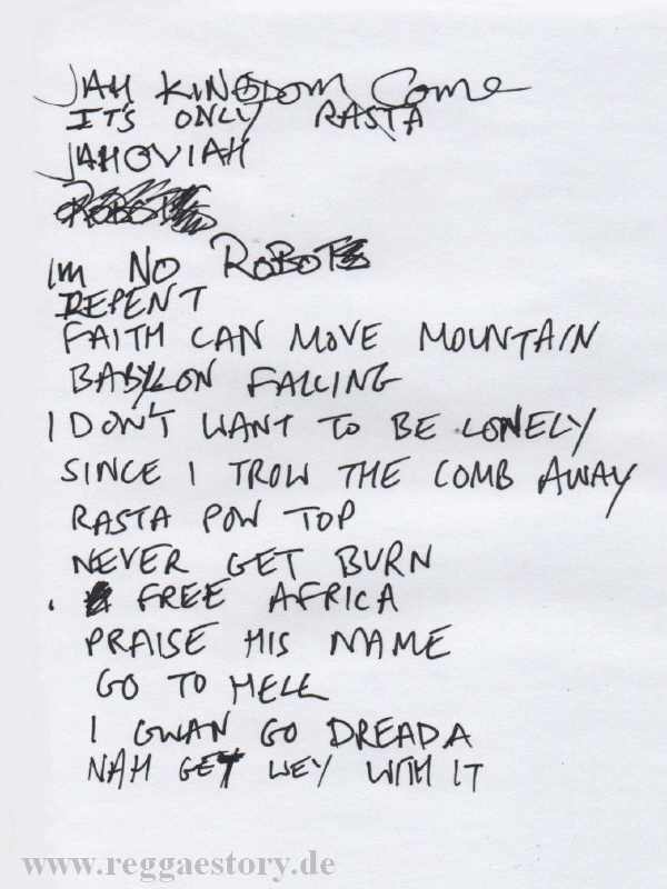 Twinkle Brothers - Setlist (Part)