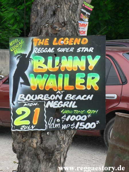 Werbeplakat Bunny Wailer